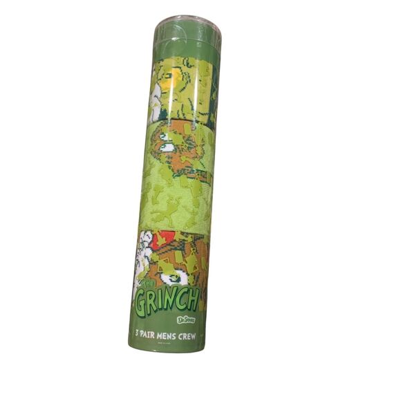 The Grinch Mens 3 Pair Pack Crew Socks Sz10-13 Holiday Christmas NIB - Picture 1 of 5